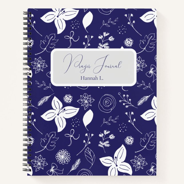 Modern Navy Blue Prayer Notebook (Front)