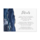 Modern Navy Blue Silver Agate Wedding Details