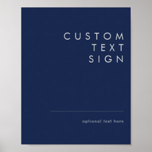 Modern Navy Blue Silver Cards And Gifts Custom Poster