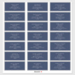 Modern Navy Blue | Silver Wedding Guest Address<br><div class="desc">This modern navy blue | silver wedding guest address sticker is perfect for your classy boho wedding. Its simple, unique abstract design, accompanied by its dark navy blue colour palette, gives this product a feel of elegant formal luxury while staying simplistic, chic bohemian. Keep it as is, or choose to...</div>