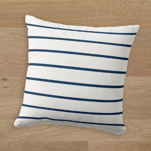 Modern Navy Blue Simple Stripe Pattern Cushion