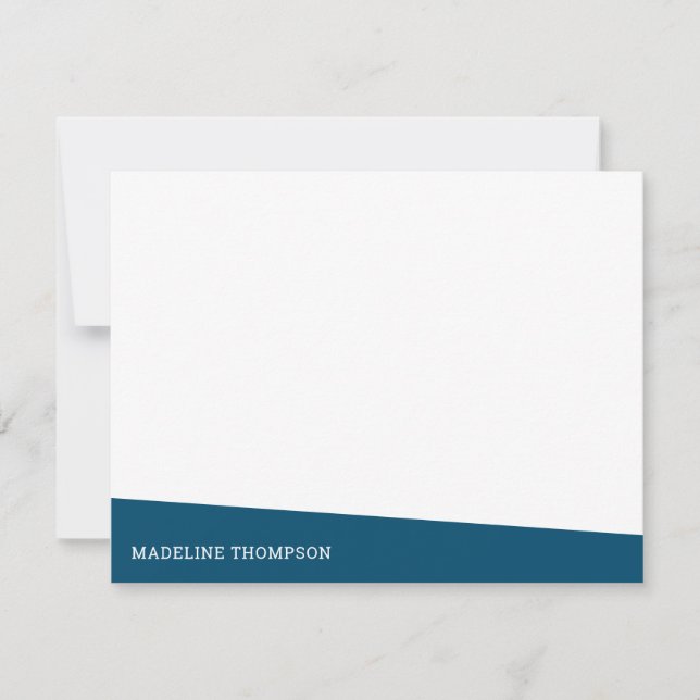 Modern Navy Blue Slanted Slab Typography Card (Front)
