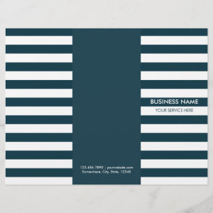 Modern Navy Blue Stripes Tri-Fold Brochures