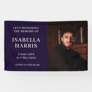 Modern Navy Blue Stylish Memorial Design Banner
