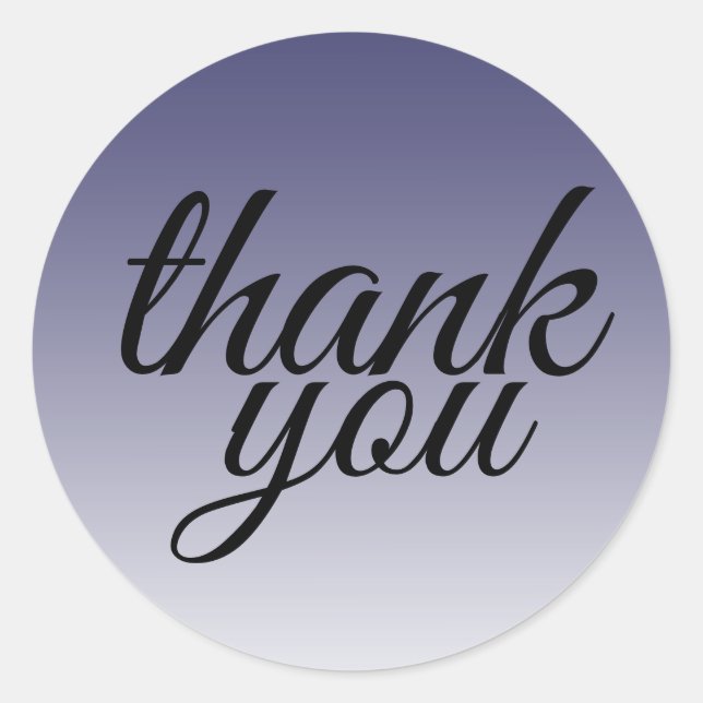 Modern Navy Blue Thank You Classic Round Sticker (Front)