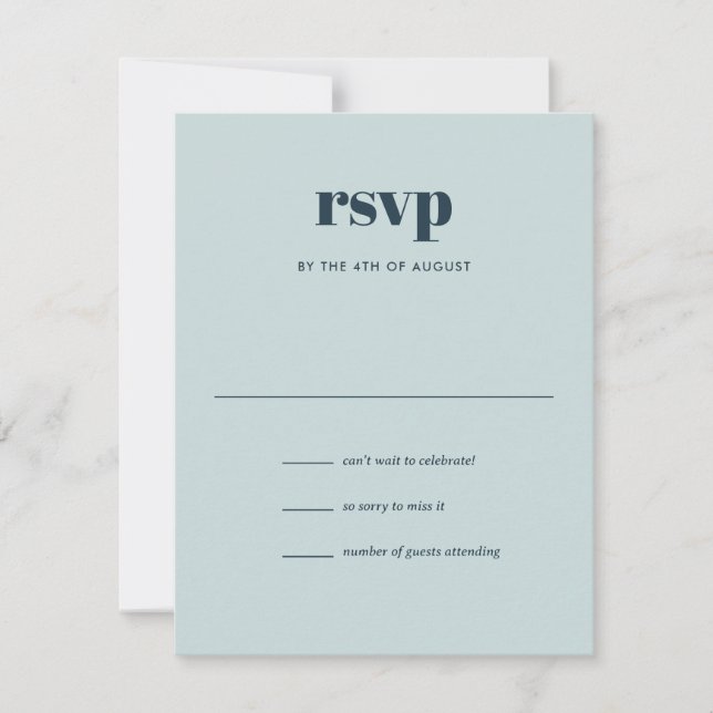 Modern Navy Blue Trendy Mix Match Wedding RSVP Card (Front)