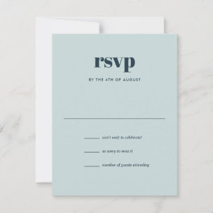 Modern Navy Blue Trendy Mix Match Wedding RSVP Card