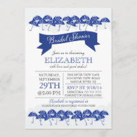 Modern Navy Blue Umbrella Bridal Shower