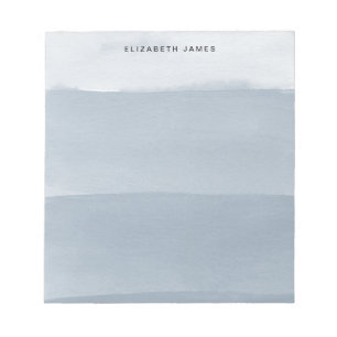 Modern Navy Blue Watercolor Layered Ombre Notepad