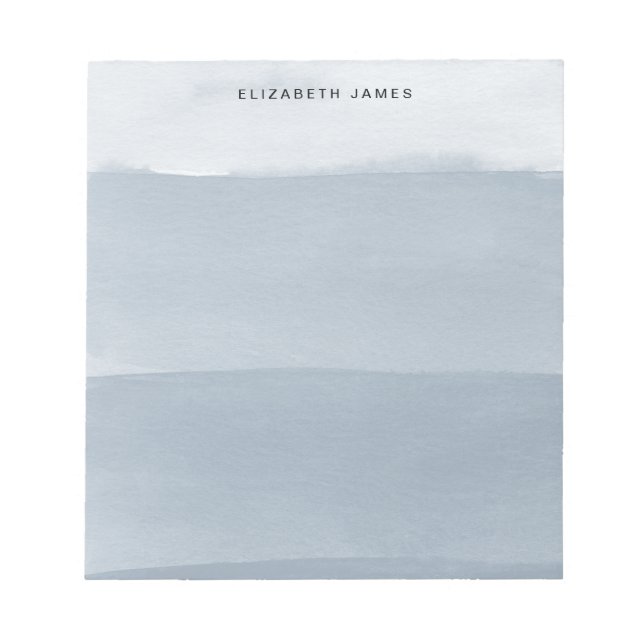 Modern Navy Blue Watercolor Layered Ombre Notepad (Front)