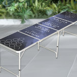 Modern Navy Blue Wedding Beer Pong Table<br><div class="desc">This custom wedding beer pong table features a sleek navy blue background with crisp white fonts, perfect for adding a stylish touch to your wedding celebration. It proudly displays "Mr. & Mrs. [Last Name]" along with the bride and groom's names, so guests can join "Team [Bride's Name]" or "Team [Groom's...</div>