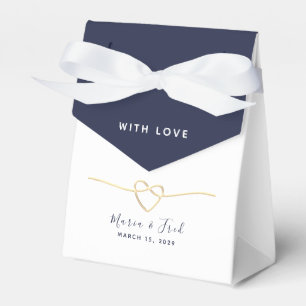 Modern Navy Blue Wedding Favour Box