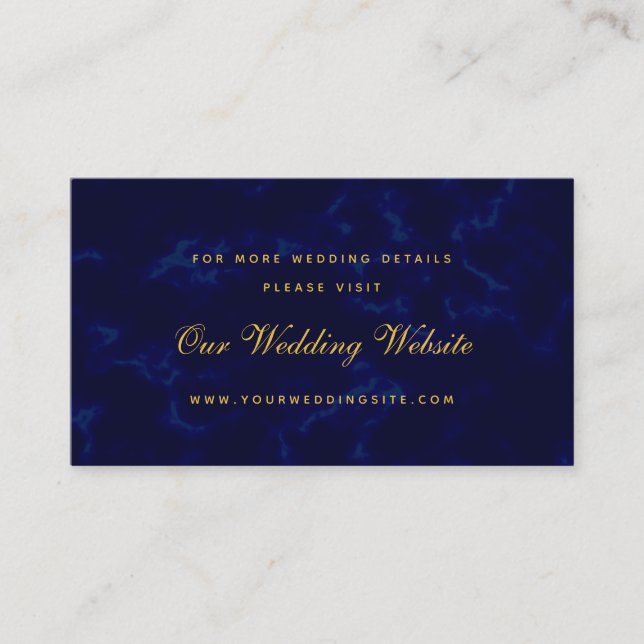 Modern Navy Blue Wedding Website Enclosure Card (Front)
