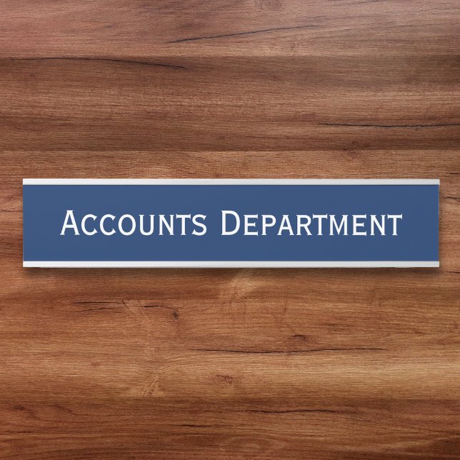Modern Navy Blue White Office Firm Department Name Door Sign (Modern Navy Blue White Office Firm Department Name Door Sign)