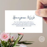 Modern Navy casual elegance font, Honeymoon Wish Enclosure Card<br><div class="desc">This is the Modern Navy Blue casual elegance ink,  Script minimalism,  typeface font,  Wedding Enclosure Card. You can change the font colours,  and add your wedding details in the matching font / lettering. #TeeshaDerrick</div>