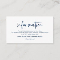 Modern Navy casual elegance font, Wedding Details
