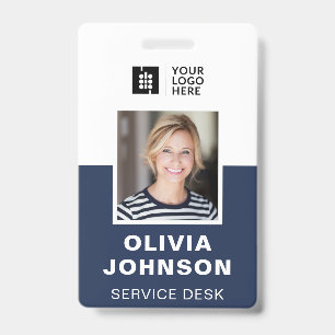 Modern Navy Employee Photo ID Badge