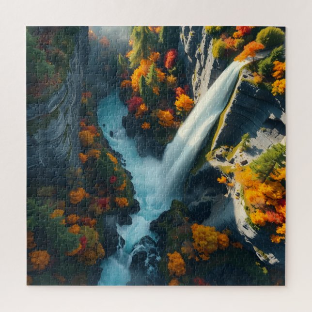 Modern Navy & Gold Abstract Mountain Peak – Luxury Jigsaw Puzzle (Vertical)