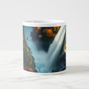 Modern Navy & Gold Abstract Mountain Peak – Luxury Large Coffee Mug