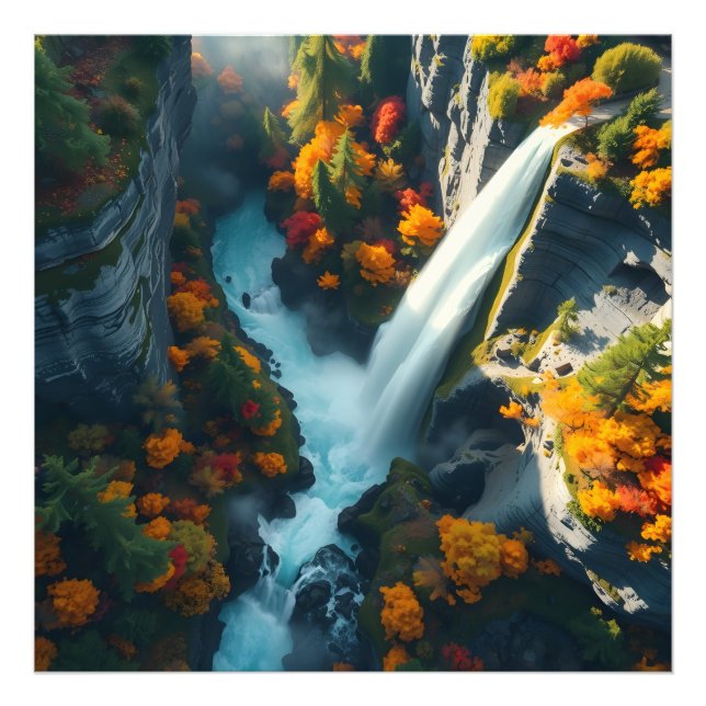 Modern Navy & Gold Abstract Mountain Peak – Luxury Photo Print (Front)