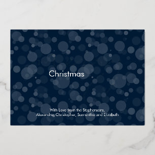 Modern Navy Gold Script Bokeh Merry Christmas