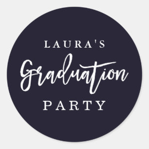 Modern Navy Graduation Party Sticker