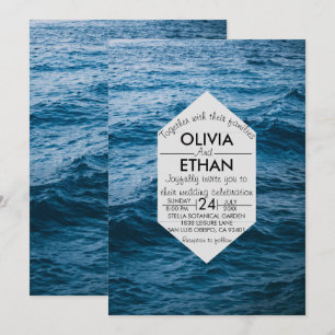 modern navy nautical invitation