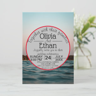 Modern navy nautical Wedding Invitation