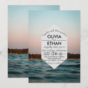 Modern navy nautical Wedding Invitation