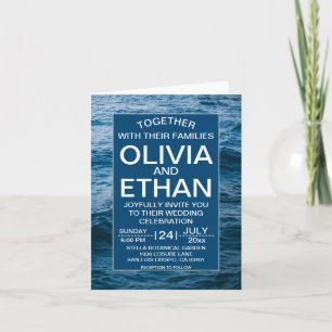 Modern navy nautical wedding invitation