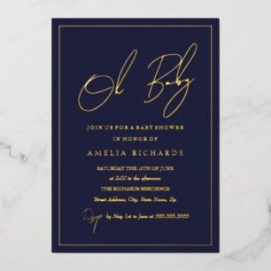 Modern Navy Oh Baby Boy Baby Shower