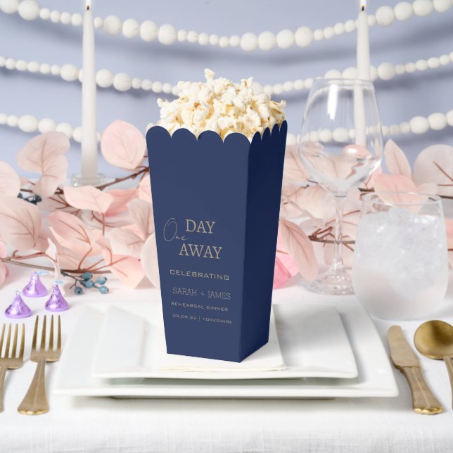 Modern Navy One Day Away Wedding Rehearsal Dinner  Favour Box (Wedding)