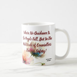 Modern NAVY & PINK WATERCOLOR INSPIRATIONAL FLORAL Coffee Mug
