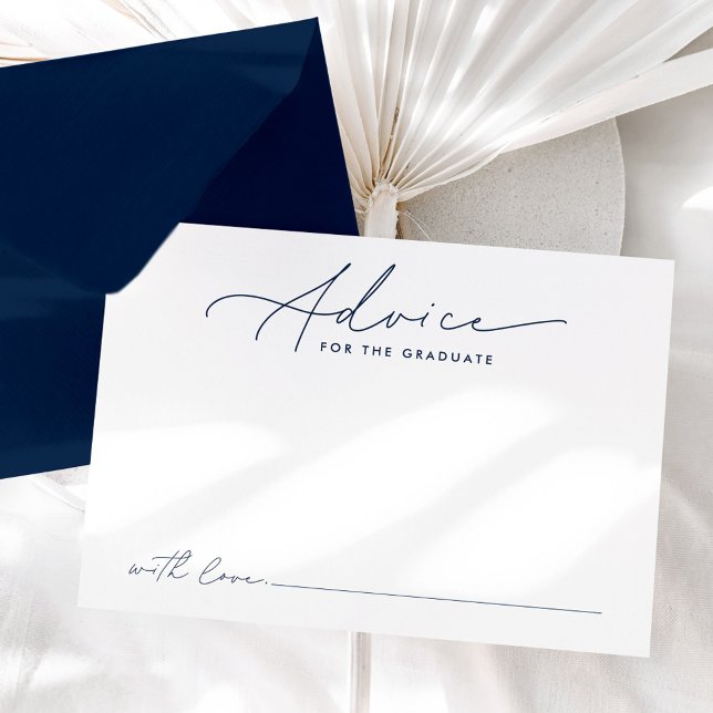 Modern Navy Script Advice for the Graduate Card (Creator Uploaded)