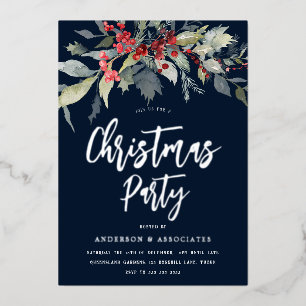 Modern Navy & Silver Holiday Christmas Party