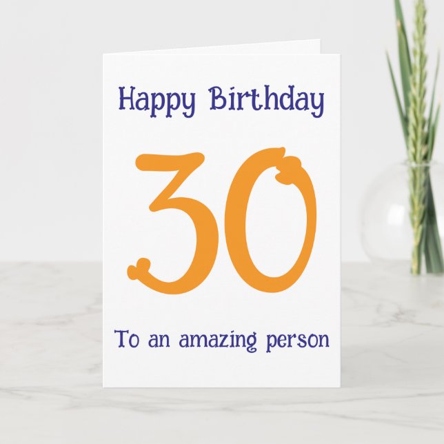 Modern Navy Terracotta Custom Age Birthday Card (Front)