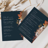 Modern Navy Terracotta Flowers Boho Fall Wedding