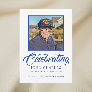 Modern Navy Veteran Celebration of Life Program Card