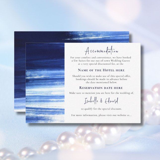 Modern Navy Watercolor Wash Accommodation Enclosure Card (Creator Uploaded)