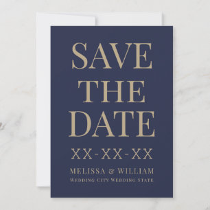Modern Navy Wedding Save The Date