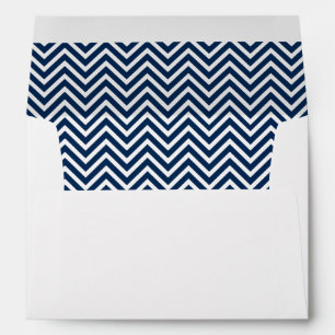 Modern Navy White Chevron Envelope