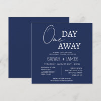 Modern Navy & White One Day Away Rehearsal Dinner 