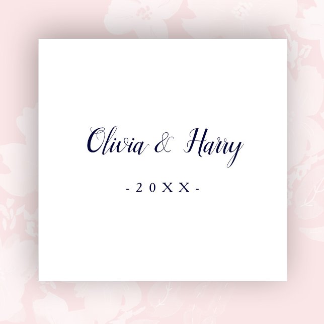 Modern Navy White Wedding Paper Napkin (Creator Uploaded)