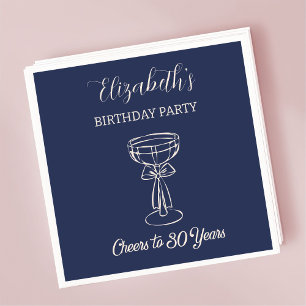 Modern Navyblue Cheers to 30 years Birthday Napkin