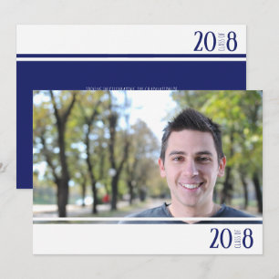 Modern Nay & White Class of Photo Invitations