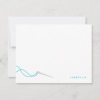 Modern Needle and Thread In Aqua Sewing