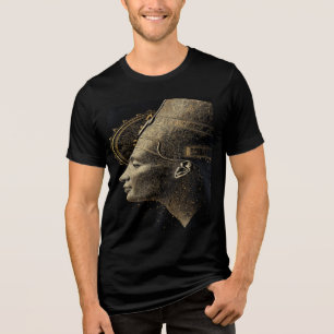 "Modern Nefertiti: Royal Golden Art Tri-Blend Shirt