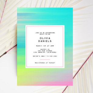 Modern Neon Bright Colours Bridal Shower Invitation