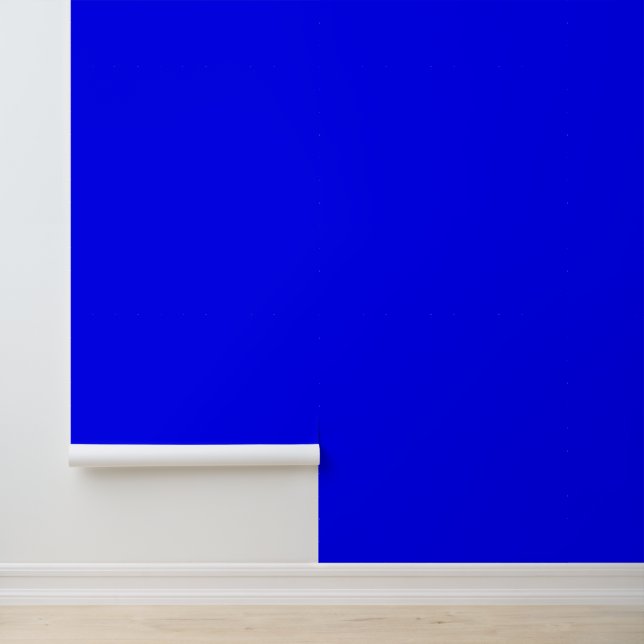 Modern neon cobalt blue bright plain solid colour wallpaper (Application)