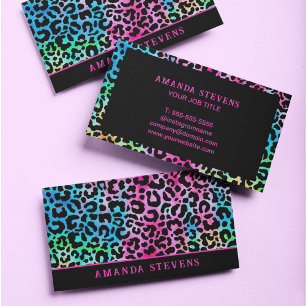 Modern Neon Colours Unicorn Texture Colourful Pink Business Card